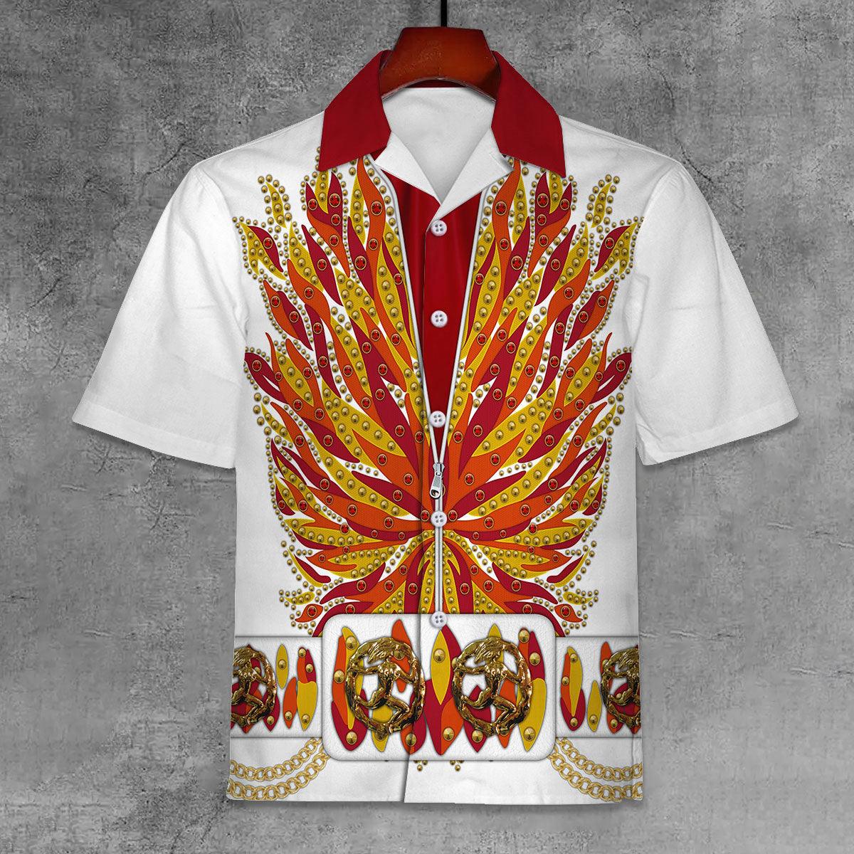 Customspig Elvis Flame Unisex Hawaii Shirt