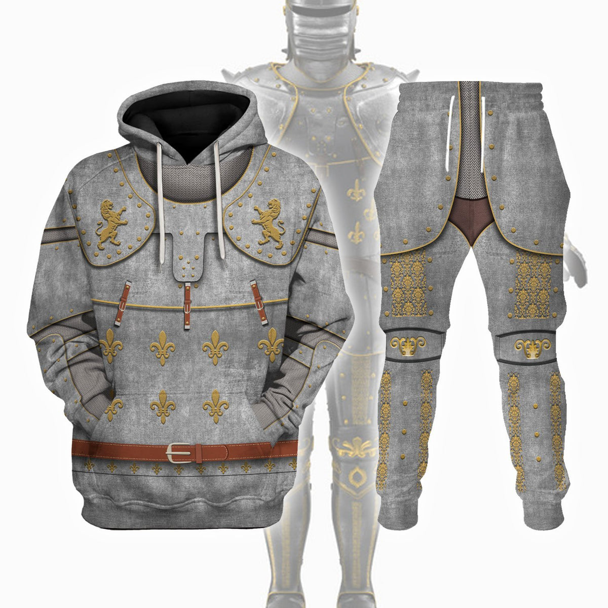 CustomsPig Medieval Suit of Armor Hoodies Pullover Sweatshirt