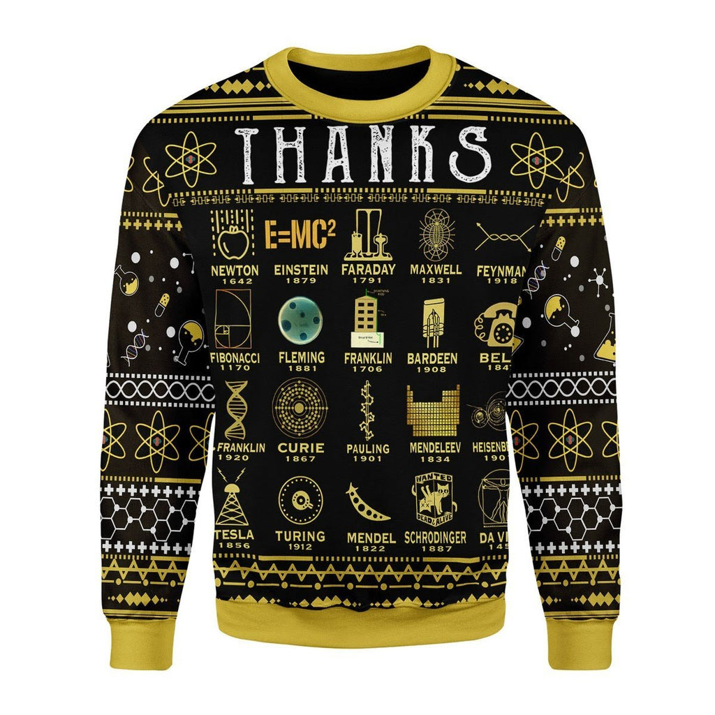 Gearhomies Christmas Unisex Sweater Thanks Science Wool 3D Apparel