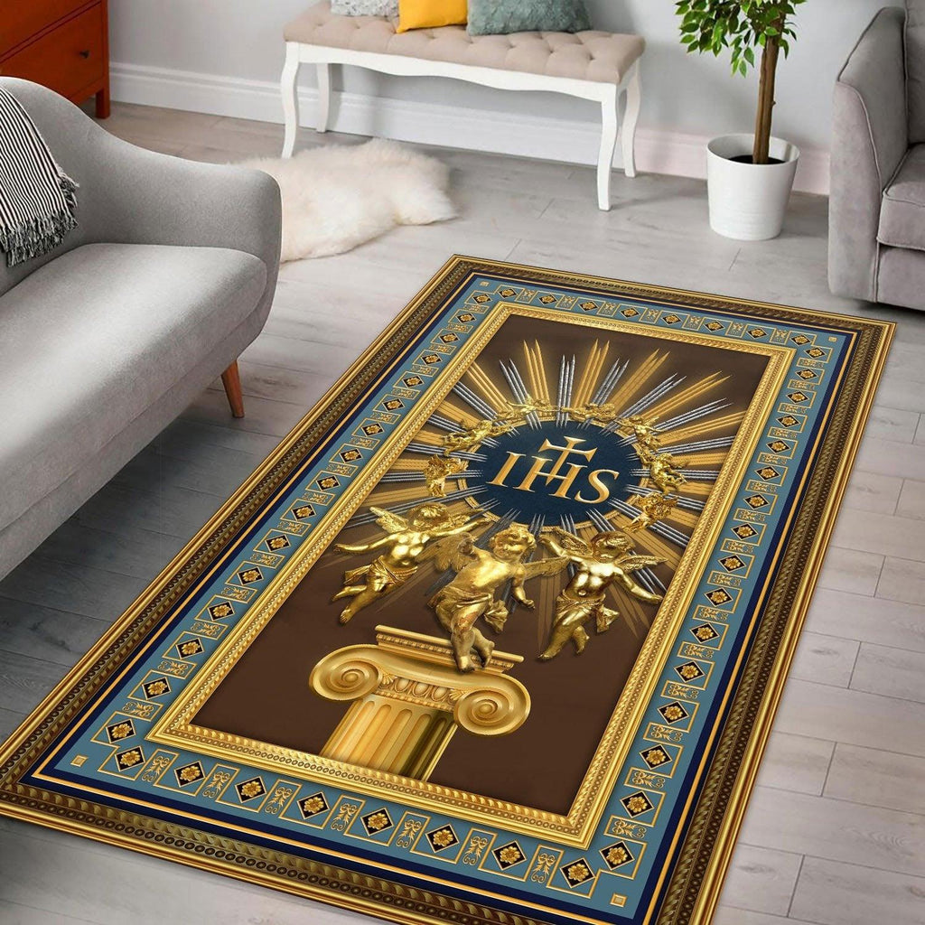 IHS Jesus Christ Christogram Rug - CustomsPig