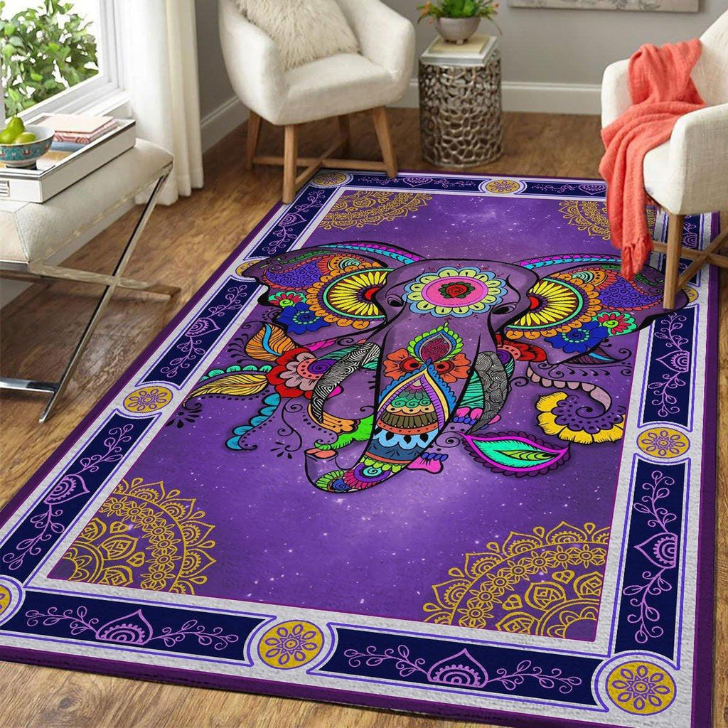 Mandala Elephant Rug - CustomsPig