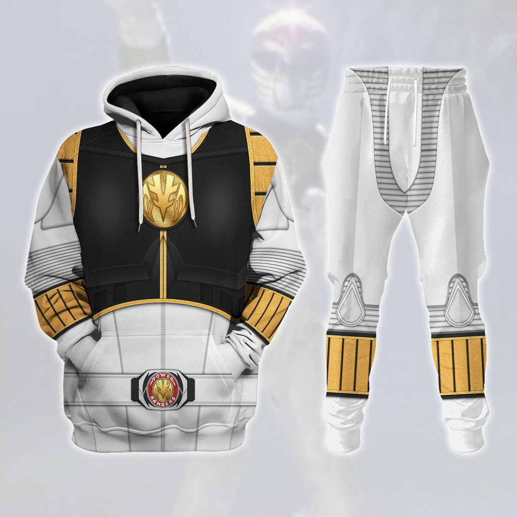 1995 White Ranger Mighty Morphin Hoodies Sweatshirt T-shirt Hawaiian Tracksuit - CustomsPig.com