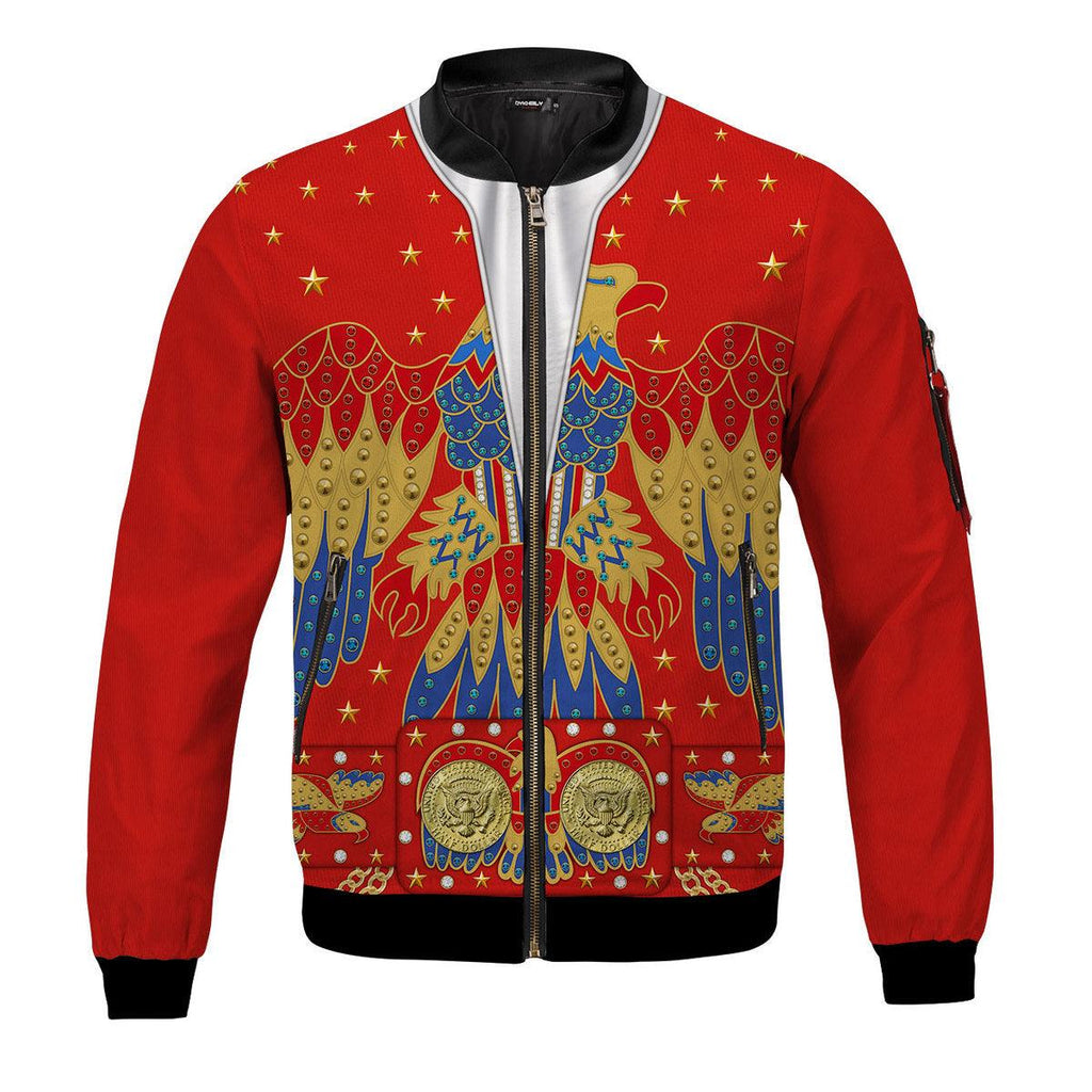 CustomsPig Elvis Eagle Red Bomber Jacket - CustomsPig.com