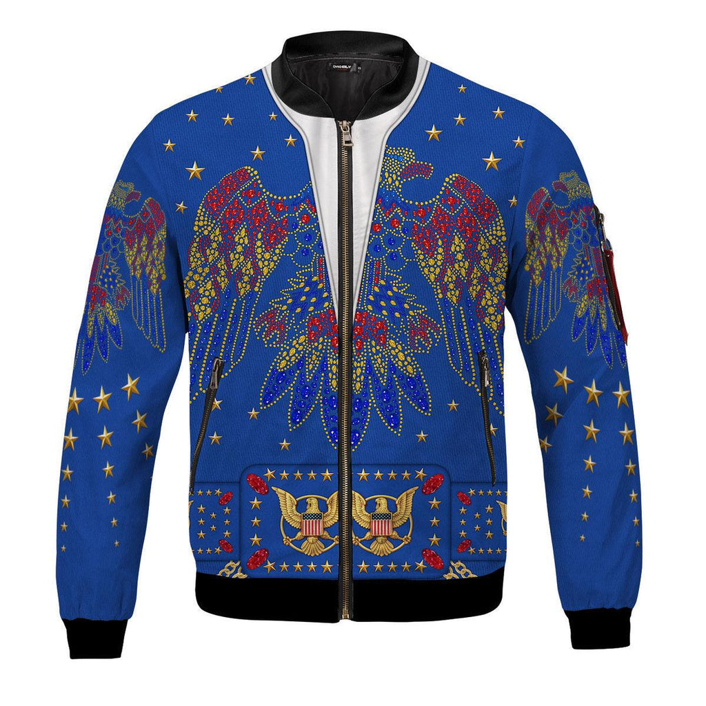 CustomsPig Elvis Eagle Blue Bomber Jacket - CustomsPig.com