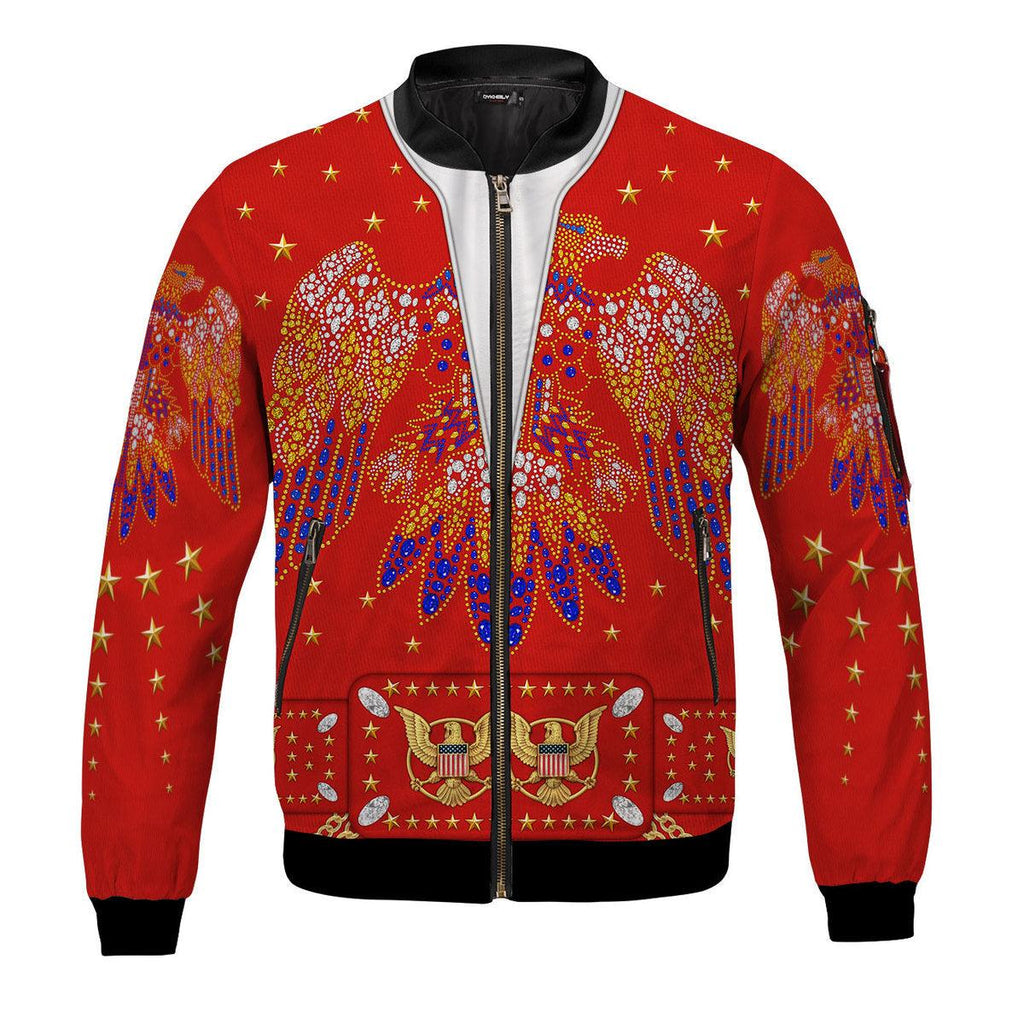 CustomsPig Elvis Eagle Red Bomber Jacket - CustomsPig.com