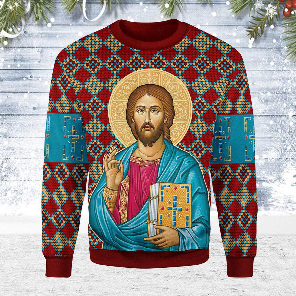 CustomsPig Prayer in the Garden Artwork Christmas Sweater - CustomsPig.com