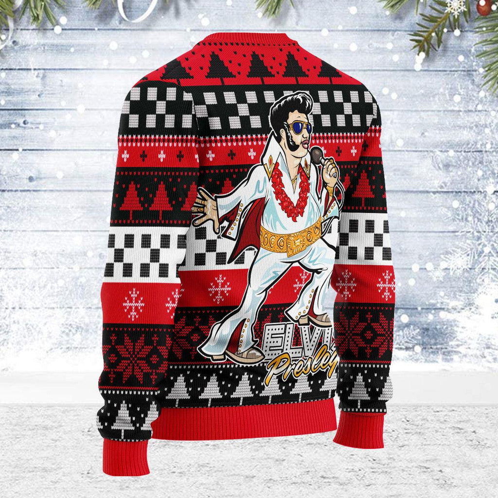 CustomsPig Elvis Fatley Meme Christmas Ugly Sweater - CustomsPig.com