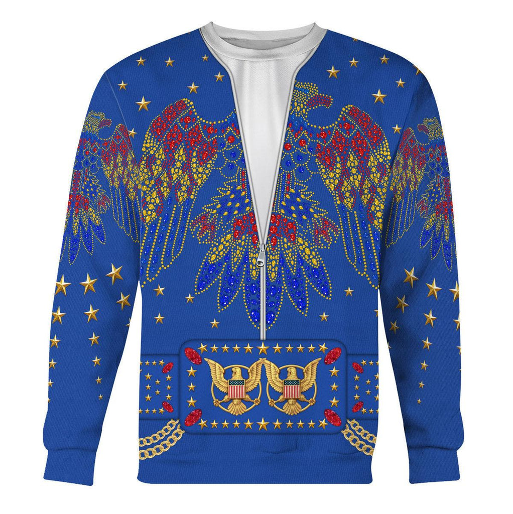 CustomsPig Elvis EAGLE Blue Costume Hoodie Sweatshirt T-Shirt Sweatpants - CustomsPig.com