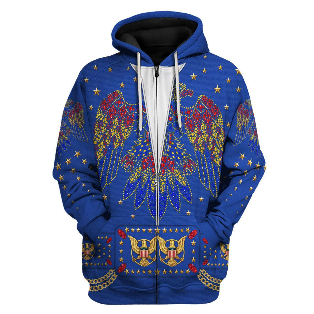 CustomsPig Elvis EAGLE Blue Costume Hoodie Sweatshirt T-Shirt Sweatpants - CustomsPig.com