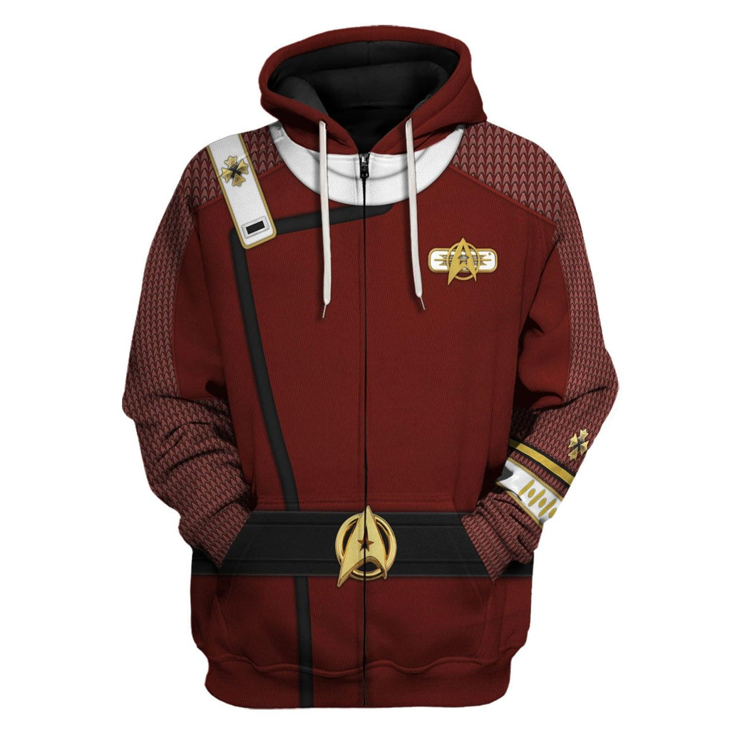 The Star Trek Admiral Pike Costume Fleece Hoodie Sweatshirt T-Shirt Sweatpants Apparel - CustomsPig.com