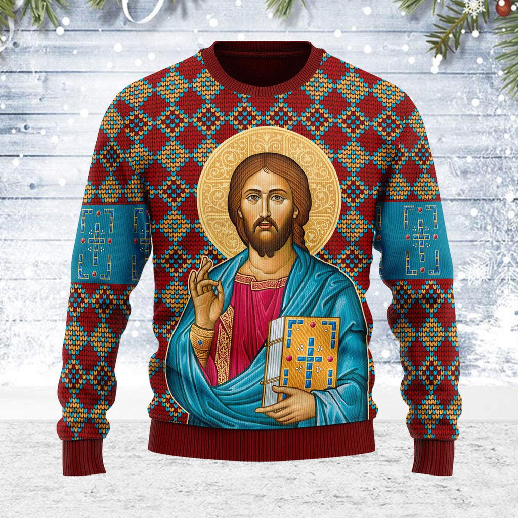 CustomsPig Prayer in the Garden Artwork Christmas Sweater - CustomsPig.com