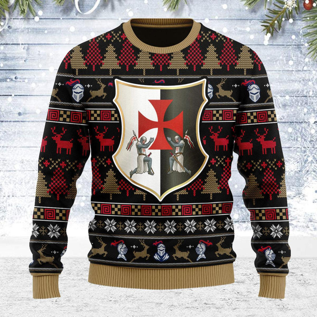 CustomsPig Knight Templar Christmas Ugly Sweater - CustomsPig.com