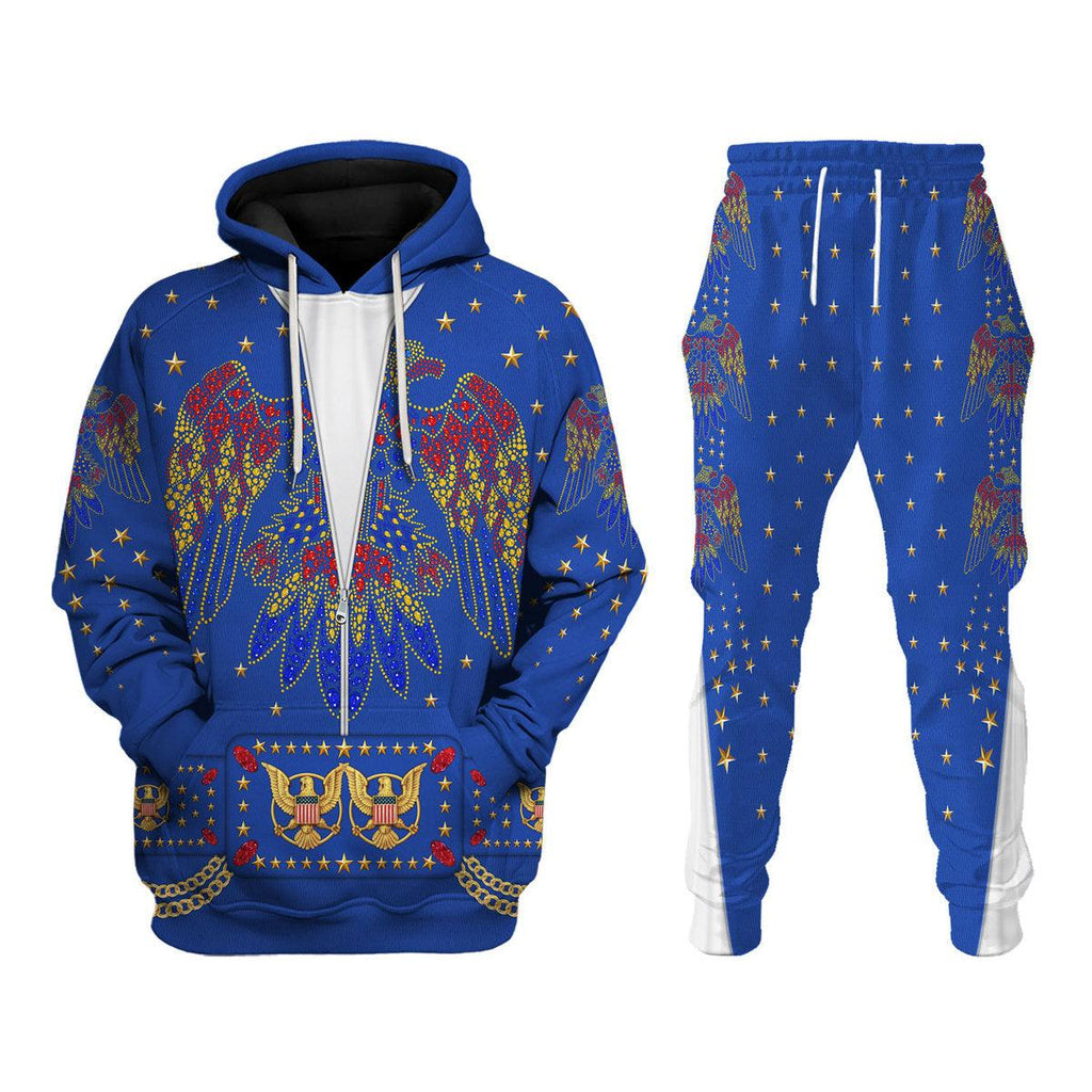 CustomsPig Elvis EAGLE Blue Costume Hoodie Sweatshirt T-Shirt Sweatpants - CustomsPig.com