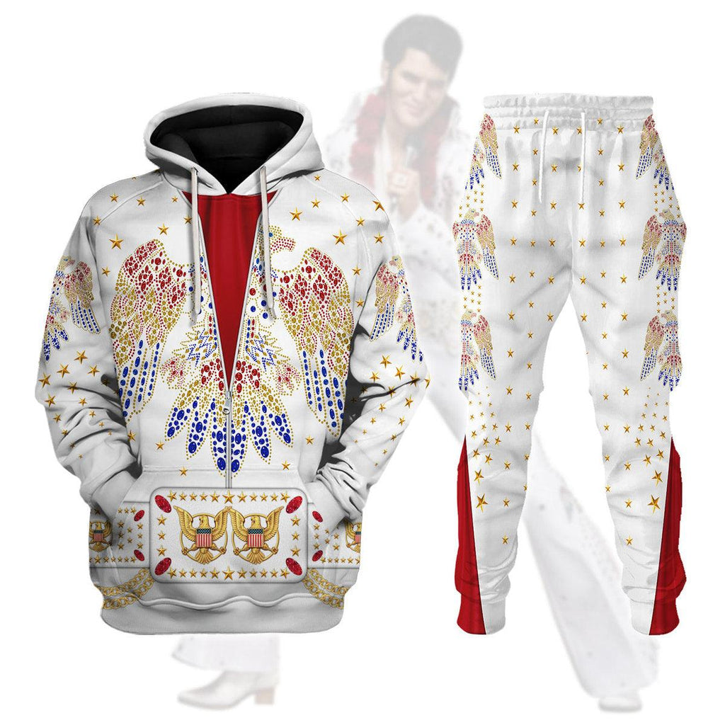 CustomsPig Elvis Aloha Costume from Hawaii Hoodie Sweatshirt T-Shirt Sweatpants - DucG