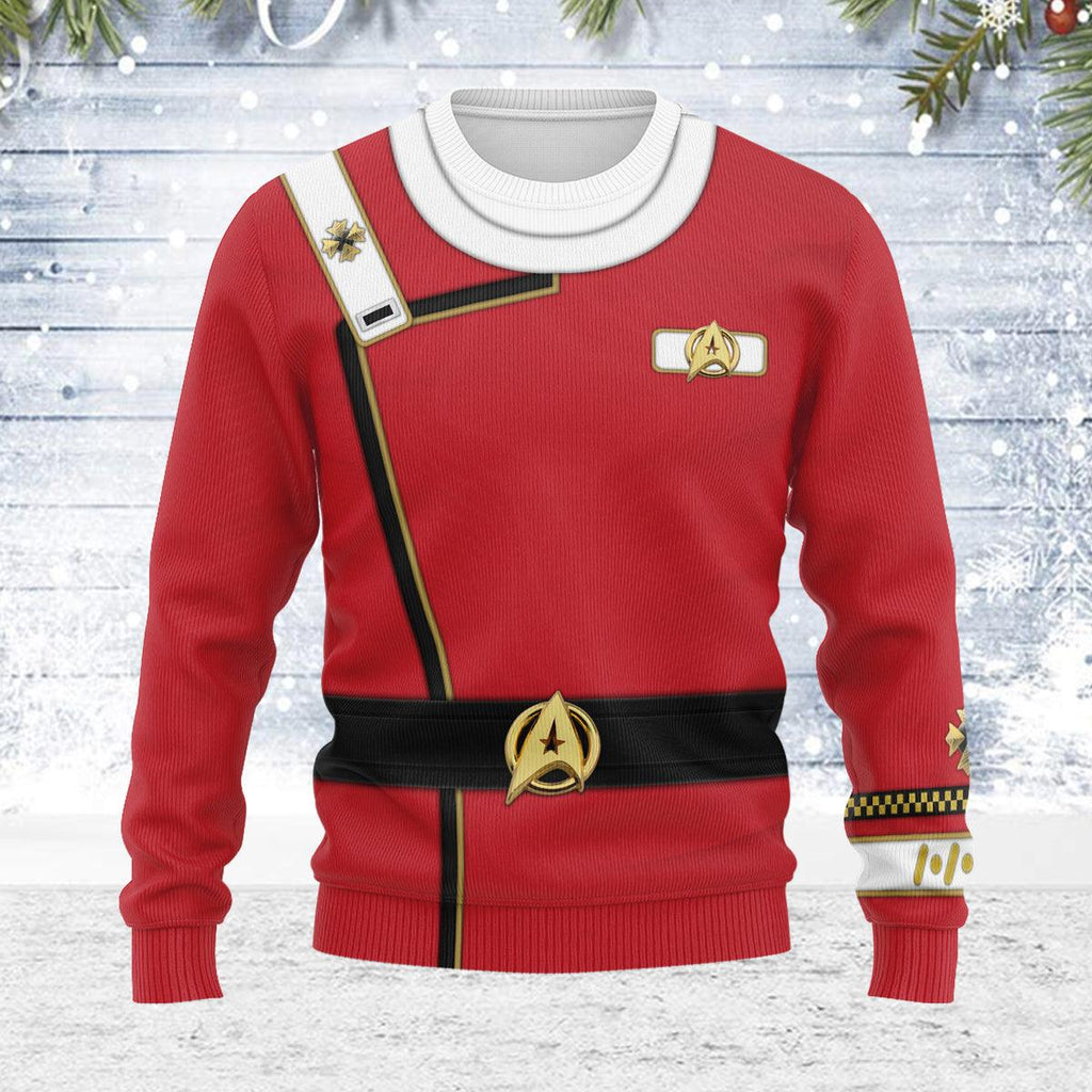 Admiral James T. Kirk Officer Themed Costume Christmas Wool Sweater - CustomsPig.com