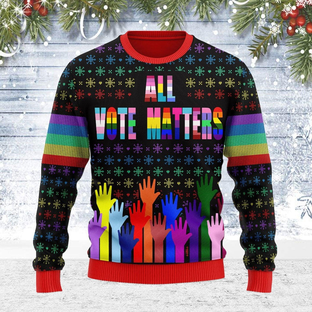 All Vote Matters Ugly Christmas Sweater - CustomsPig