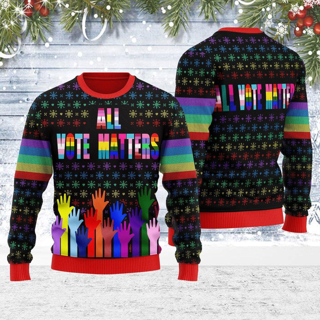 All Vote Matters Ugly Christmas Sweater - CustomsPig