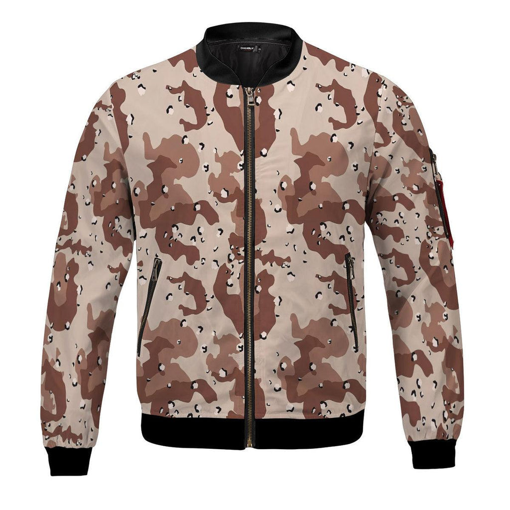 American Chocolate Chip Desert Battle Dress Uniform Camo Bomber Jacket - CustomsPig