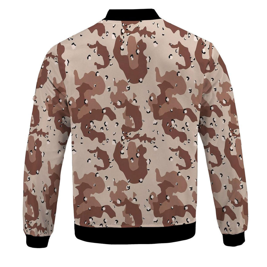 American Chocolate Chip Desert Battle Dress Uniform Camo Bomber Jacket - CustomsPig