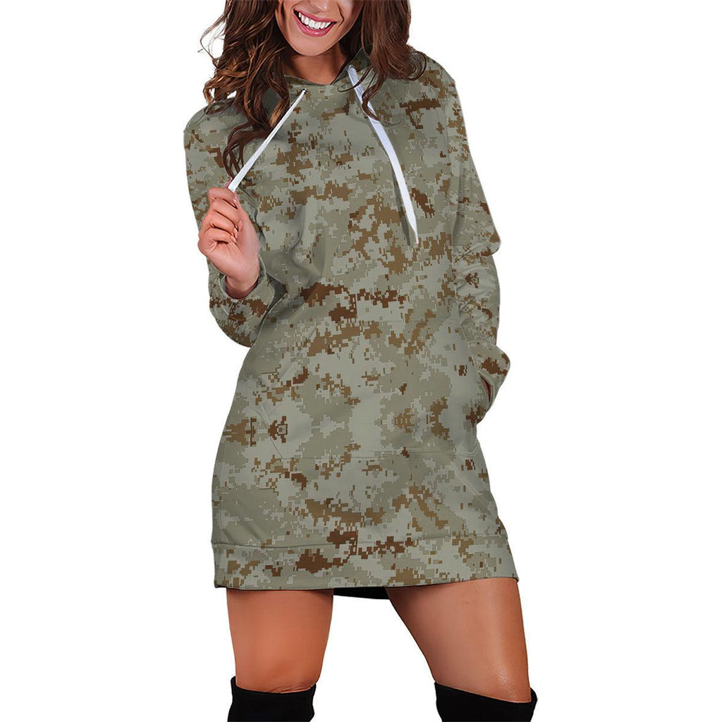 American Marine Pattern Desert Camo Dress Hoodie - CustomsPig