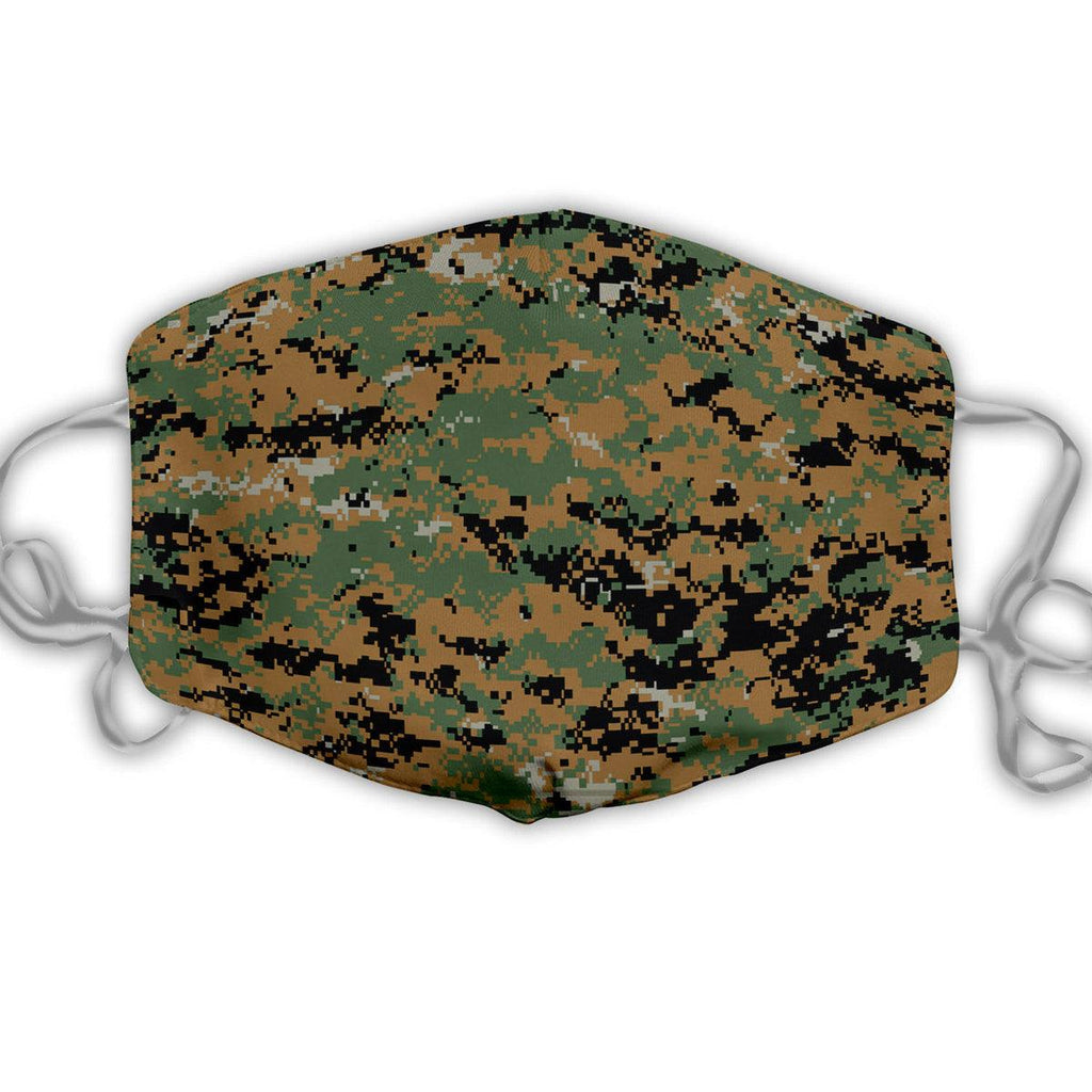 American Marpat Marine pattern Woodland Camo Face Mask - CustomsPig