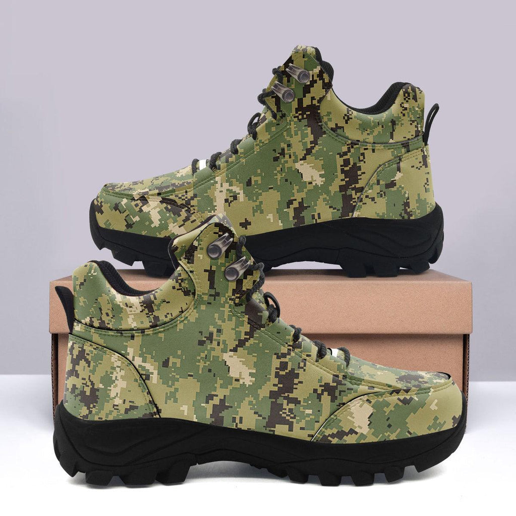 American Navy Working Uniform (NWU) Type III (AOR-2) Woodland Camo Hiking Shoes - CustomsPig