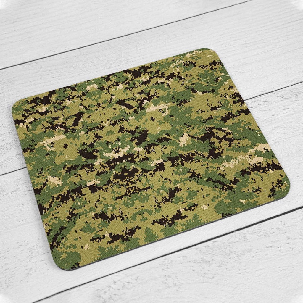 American Navy Working Uniform (NWU) Type III (AOR-2) Woodland Camo MousePad - CustomsPig