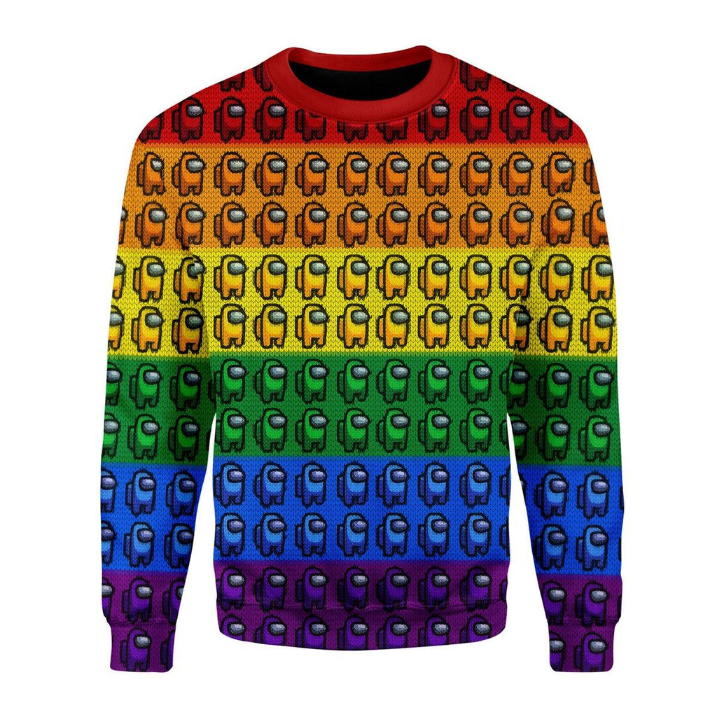 Among Us Gay Pride Christmas Sweater - CustomsPig