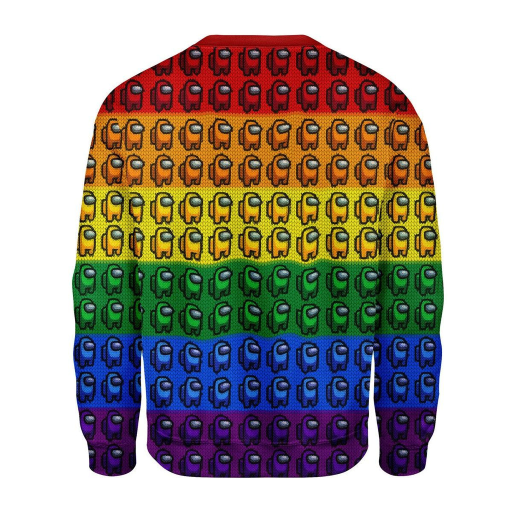 Among Us Gay Pride Christmas Sweater - CustomsPig