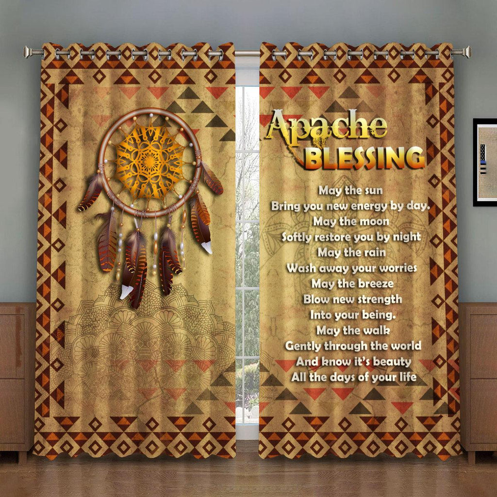 Apache Blessing Native American Window Curtains - CustomsPig