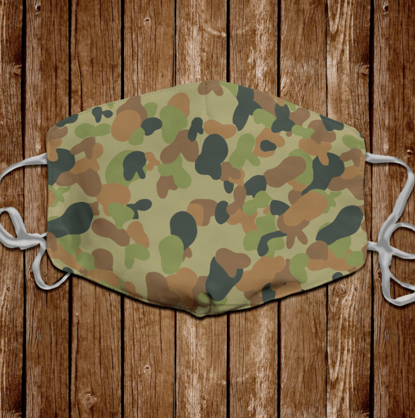 Australian AUSCAM Disruptive Pattern Camouflage Uniform Jelly Bean Camo Or Hearts And Bunnies Face Mask - CustomsPig