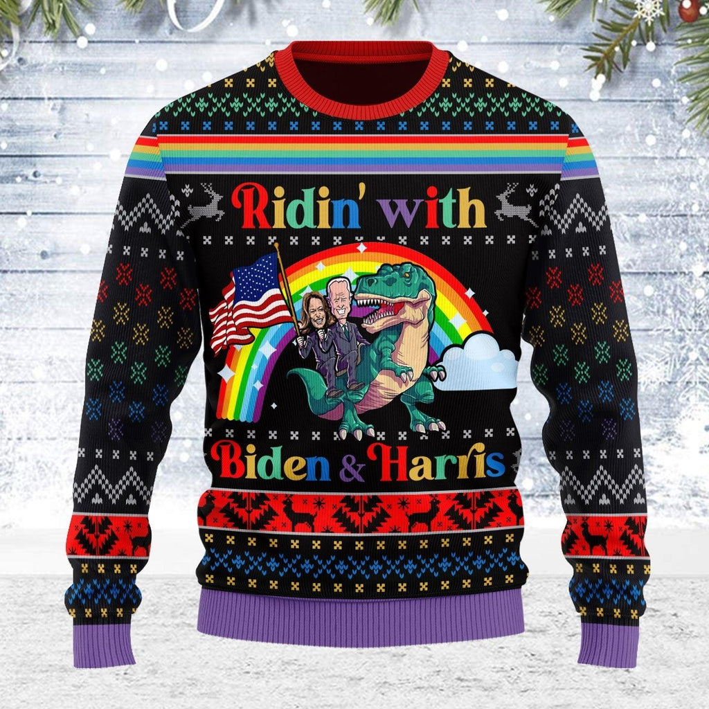 Biden And Harris LGBT Ugly Christmas Sweater - CustomsPig