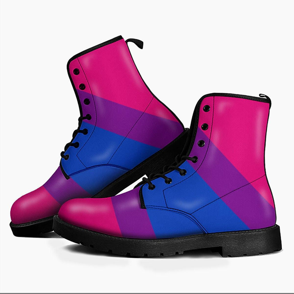 Bisexual Flag Leather Boots - CustomsPig