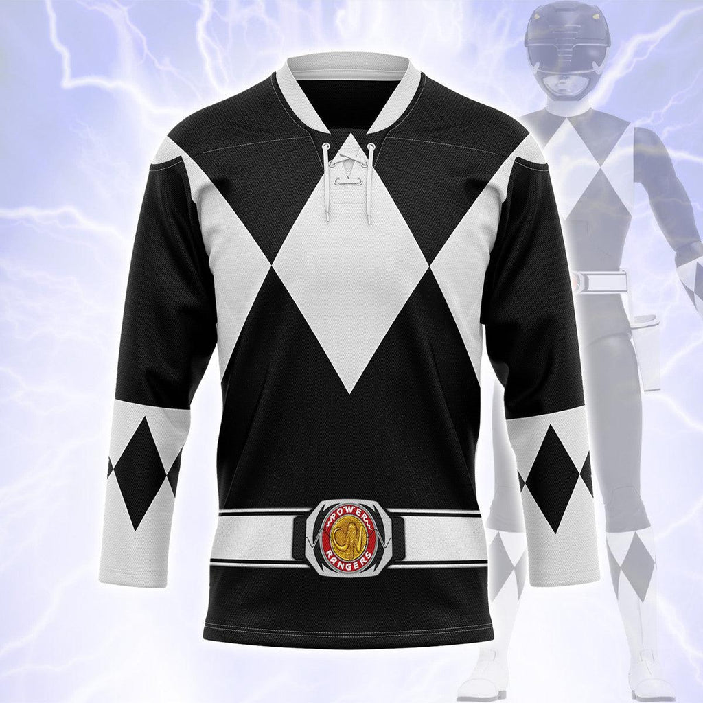 Black Ranger Mighty Morphin Hockey Jersey -  CustomsPig.com