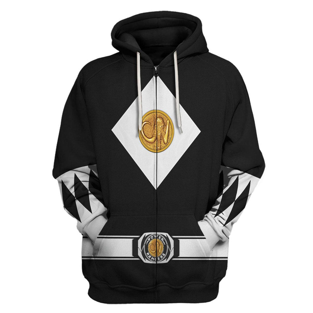 Black Ranger Mighty Morphin The Movie (1995) Hoodies Sweatshirt T-shirt Hawaiian - CustomsPig.com