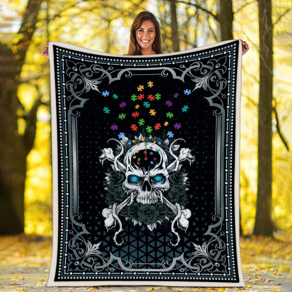 Blanket Autism Skull - CustomsPig