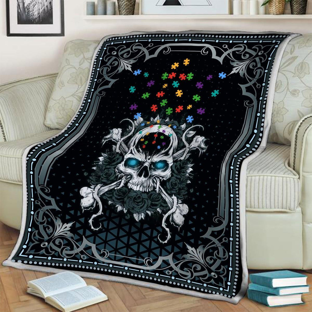 Blanket Autism Skull - CustomsPig