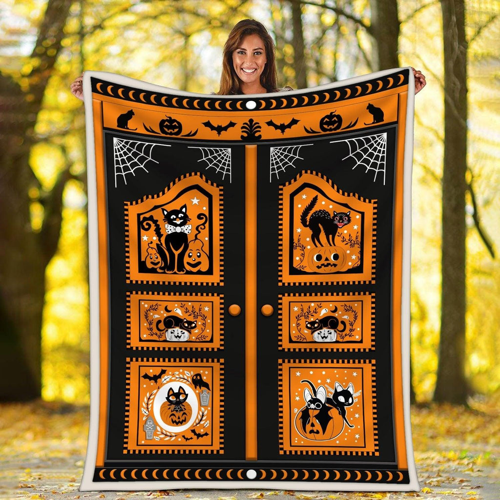 Blanket Black Cat Halloween - CustomsPig