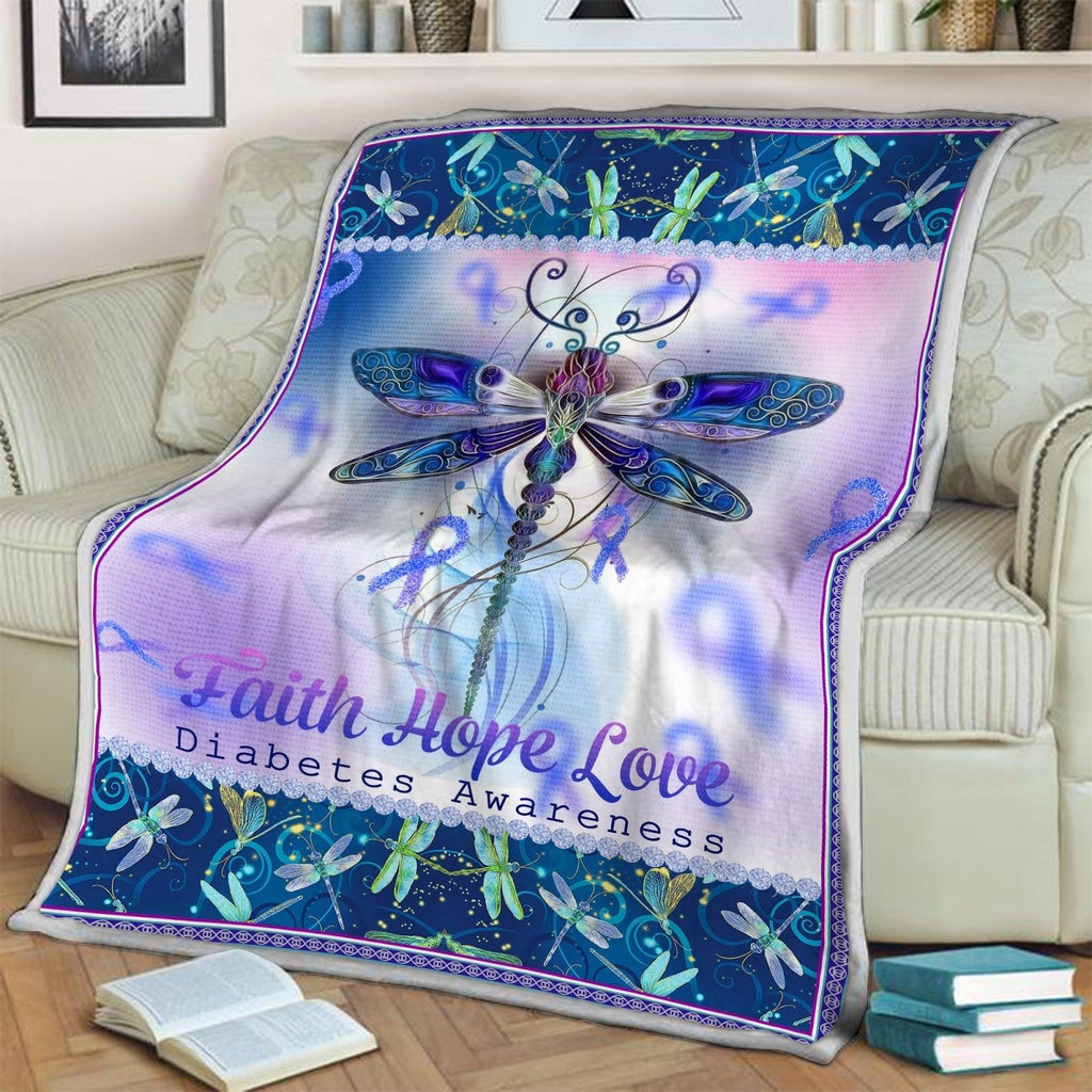 Blanket Dragonfly Diabetes Awareness - CustomsPig