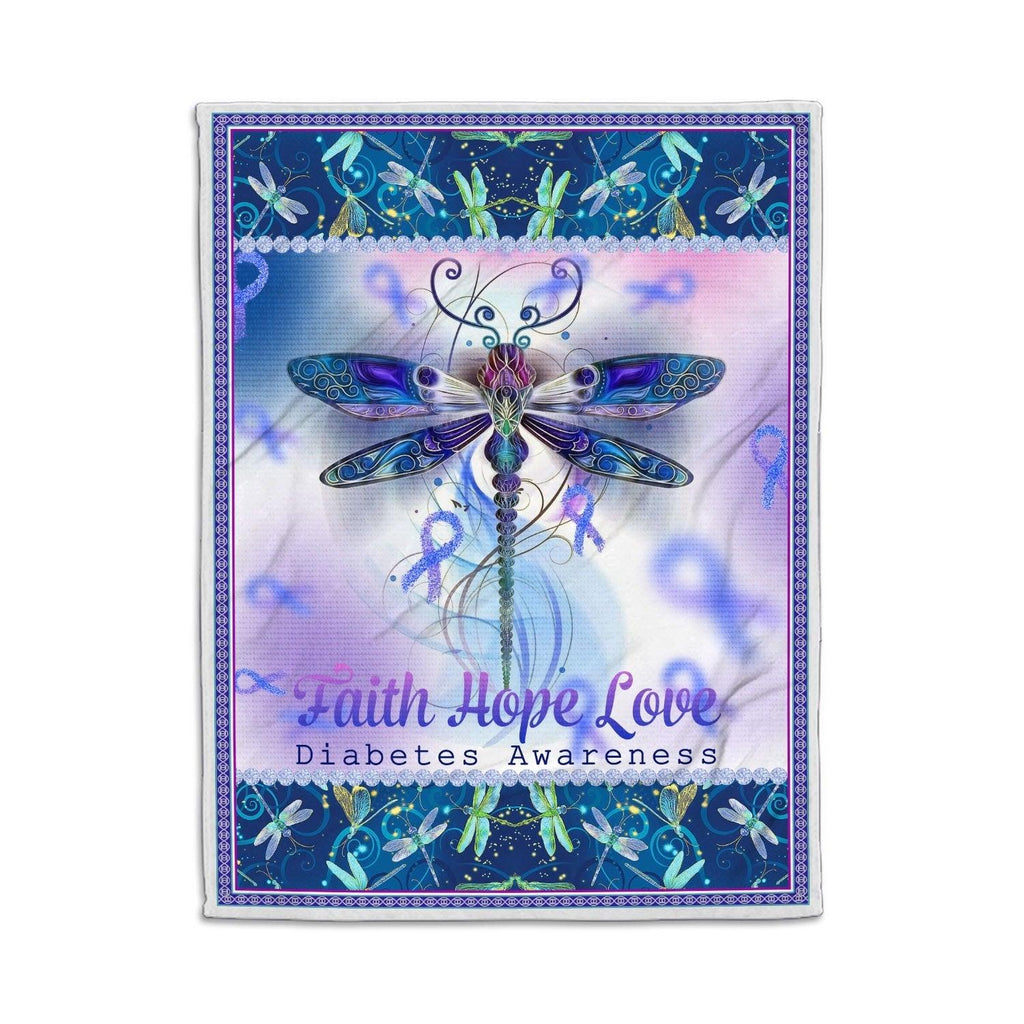 Blanket Dragonfly Diabetes Awareness - CustomsPig