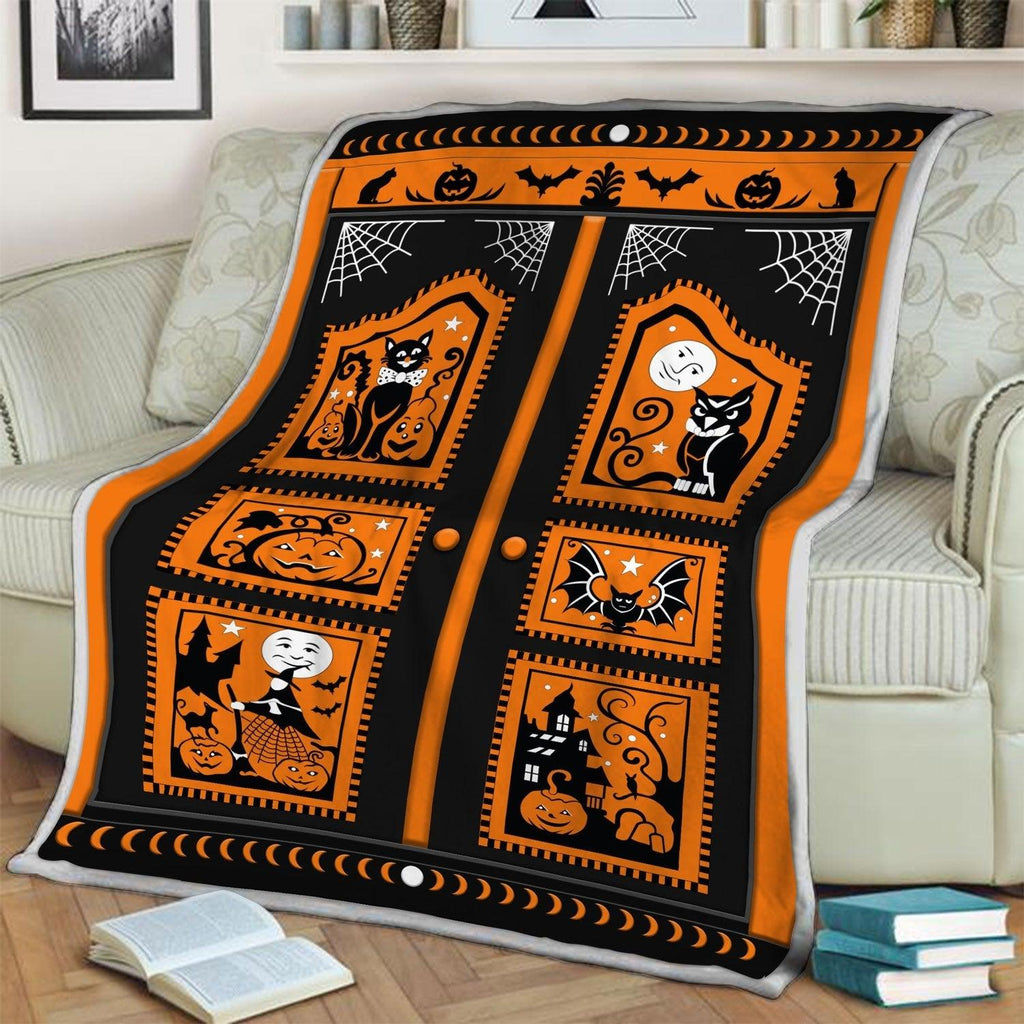 Blanket Halloween Black Cat Pumpkin - CustomsPig