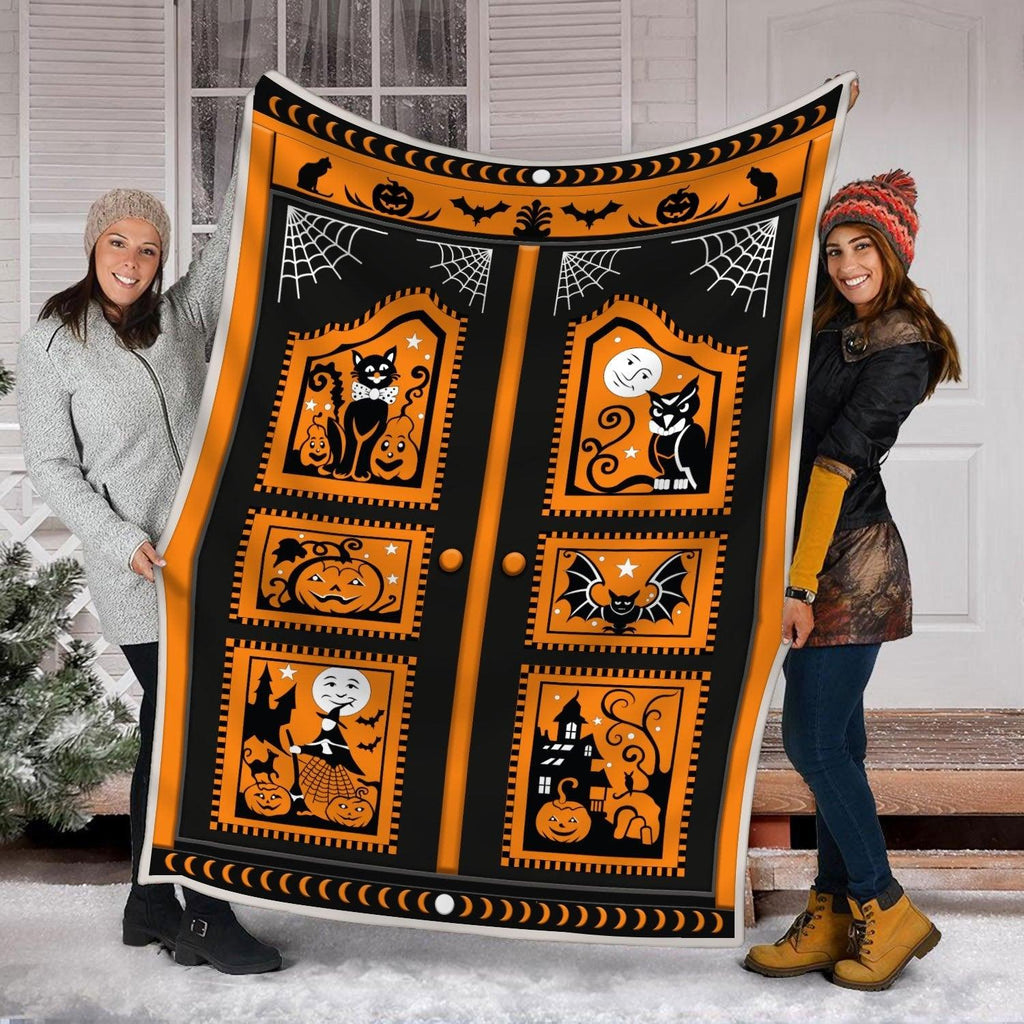 Blanket Halloween Black Cat Pumpkin - CustomsPig