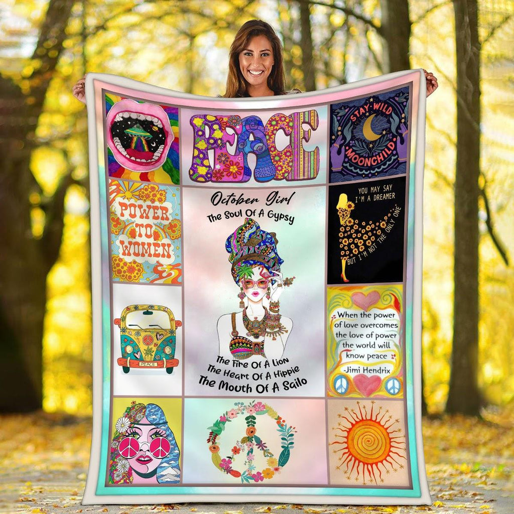 Blanket October Hippie Girl - CustomsPig