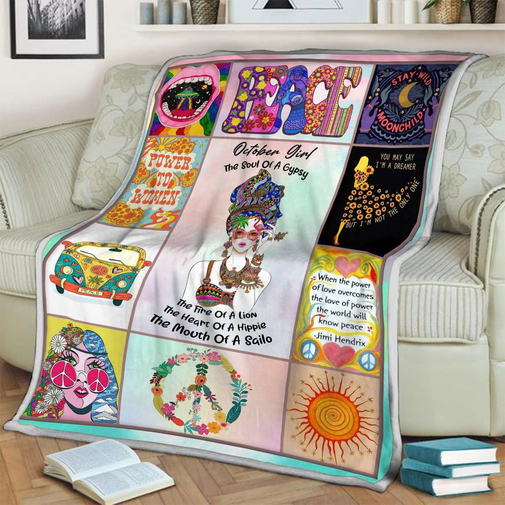 Blanket October Hippie Girl - CustomsPig