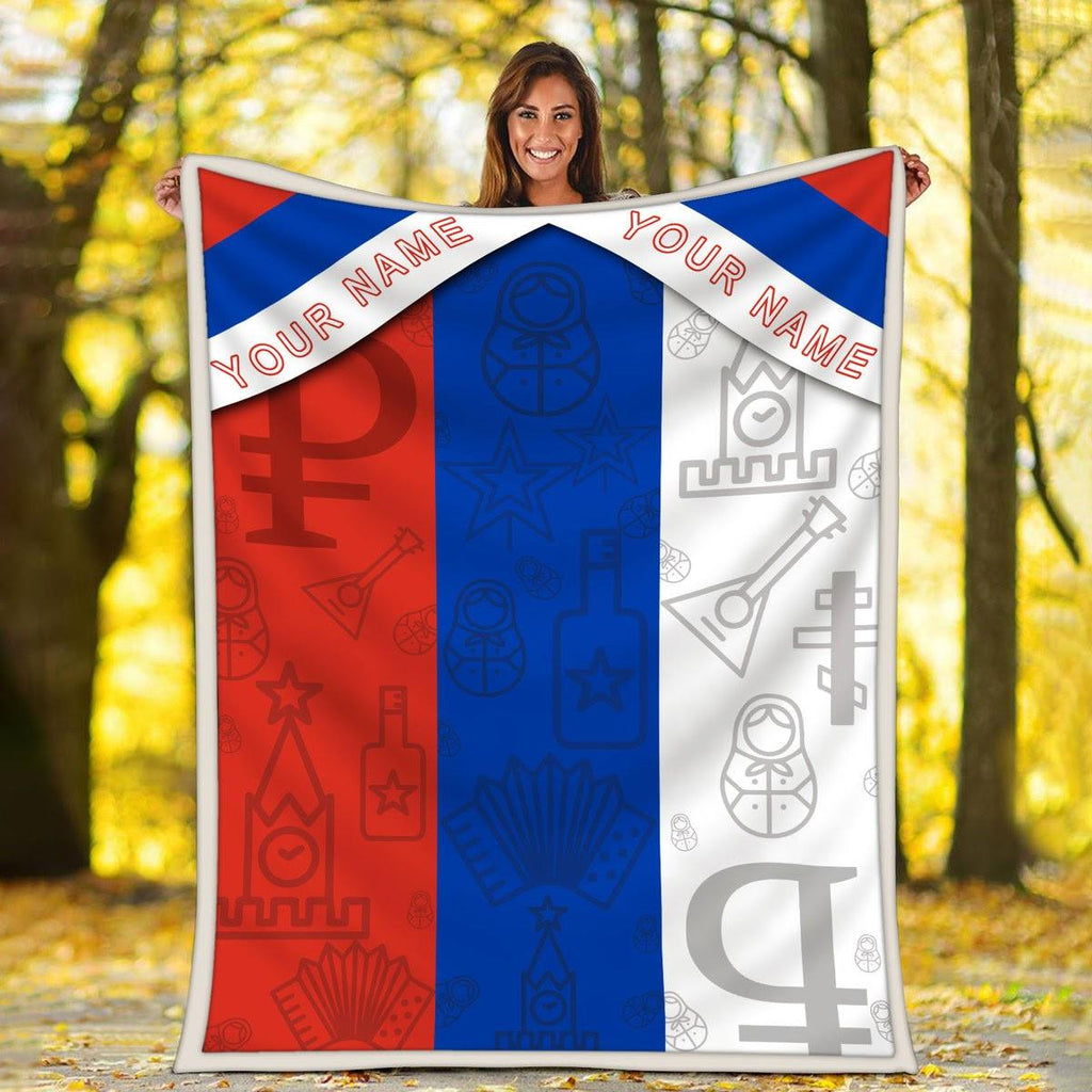 Blanket Russia Flag Personalized Custom Name - CustomsPig