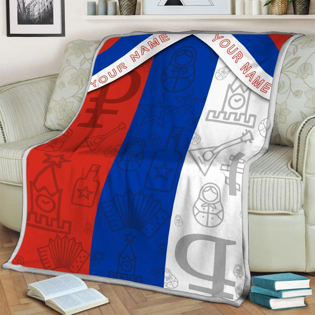 Blanket Russia Flag Personalized Custom Name - CustomsPig