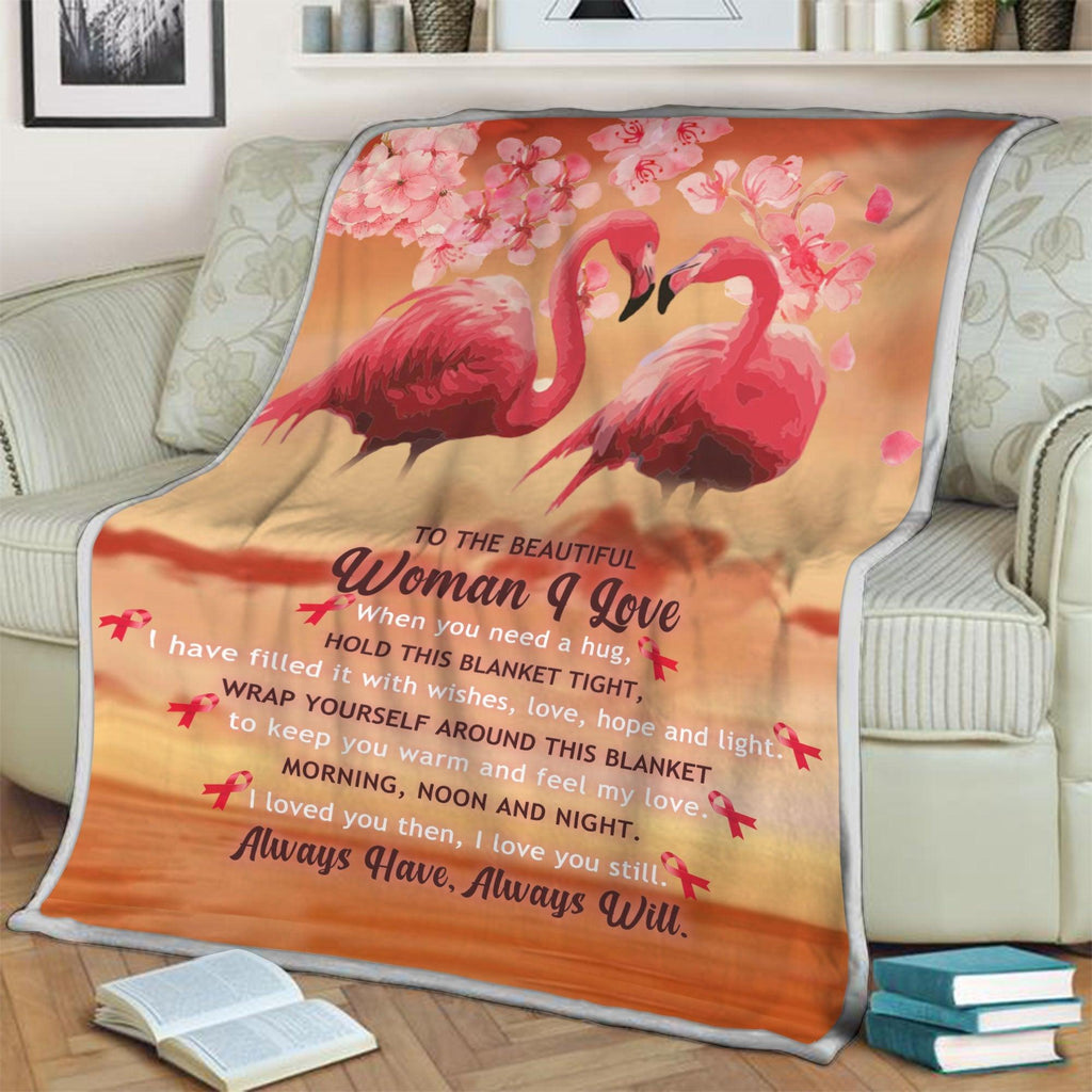 Blanket The Beautiful Woman I Love Breast Cancer Awareness - CustomsPig