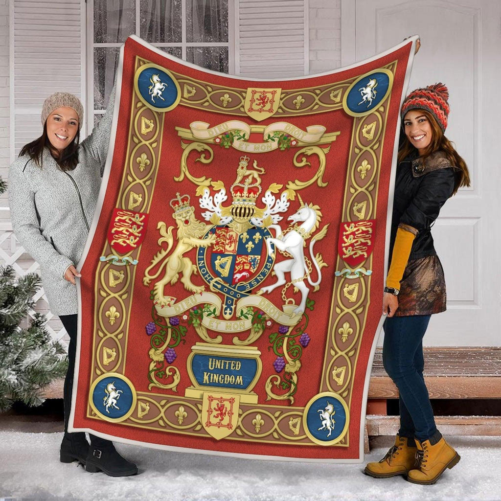 Blanket United Kingdom Coat of Arms - CustomsPig