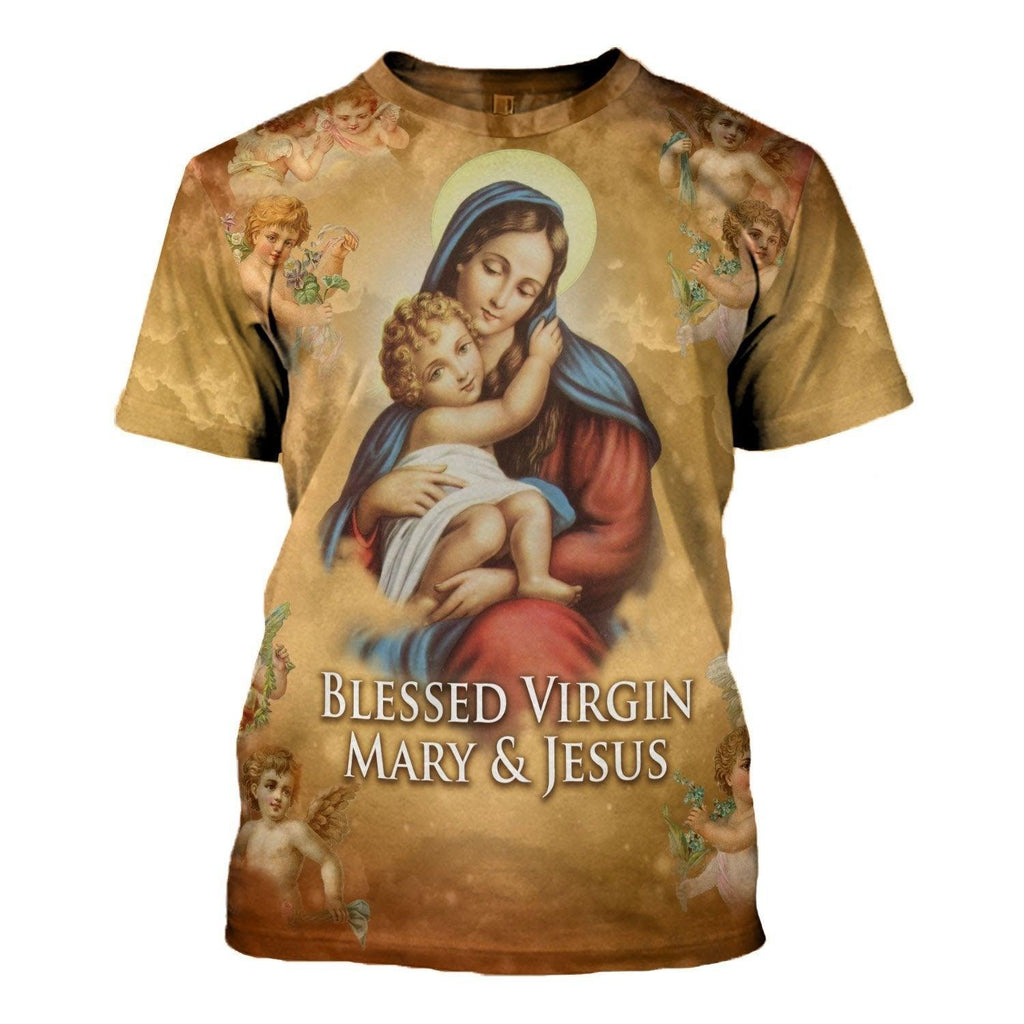 Blessed Virgin Mary & Jesus T-shirt - CustomsPig