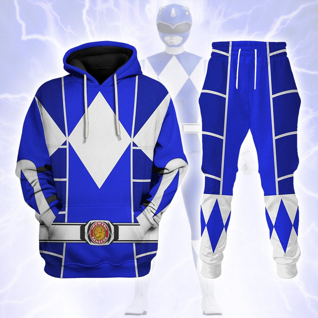 Blue Ranger Mighty Morphin Cosplay Hoodies Sweatshirt T-shirt Hawaiian - CustomsPig.com